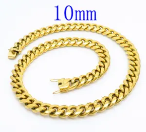 Stainless Steel Franco New Gold Chain Design Franco Chain 18K Gold Filled Chain Necklace For Men
