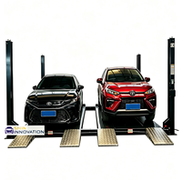 Pont élévateur double largeur à 4 poteaux pour le stationnement de plusieurs véhicules dans les garages résidentiels et les concessionnaires automobiles