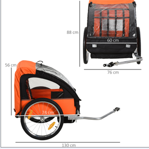 <span class=keywords><strong>Remorque</strong></span> extérieure à trois roues en acier pour vélo, transport de marchandises, deux enfants, grand <span class=keywords><strong>chien</strong></span>, charge utile de 40 kg - Product Image 2