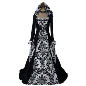 Halloween Kostuum Wicca Heks Middeleeuwse Jurk Vrouwen Volwassen Plus Size Scary Cosplay Gothic Nieuwe Wizard Halloween Kostuums Voor Vrouwen