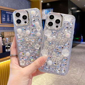 Custodia per telefono con strass 3D nuova custodia per telefono a forma di farfalla e fiore per ragazze per <span class=keywords><strong>Huawei</strong></span> P70 NOVA Y73 Honor400 <span class=keywords><strong>Lite</strong></span> X9C X8B X7A X6C <span class=keywords><strong>cover</strong></span> - Product Image 2