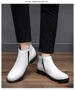 Chaussures Oxford Derby pour hommes, <span class=keywords><strong>bottines</strong></span> courtes, confort occidental, cuir véritable, décontractées, loisirs, hiver, rembourrées en coton, chaudes - Product Image 4
