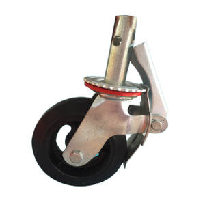 İskele Pu ağır 6 inç 8 inç kauçuk iskele boru sarhoş tekerlek fren ile - Product Image 3