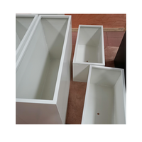 Boîte de jardinière en acier personnalisée, boîte de jardinière rectangulaire en métal blanc pour plantes de jardin