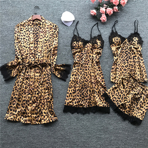 Pijamas de Seda Satinada para Mulheres, Conjunto de Camisola Plus Size, Estilo Americano, Roupas de Dormir de Verão - Product Image 1