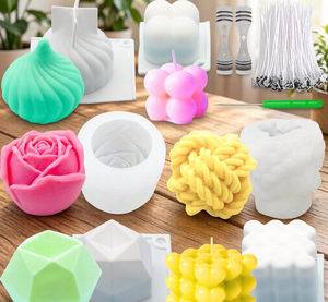 Lot de 10 moules à bougies 3D en silicone pour bougies parfumées en cire de soja, bougies en forme de bulle, savon et desserts, <span class=keywords><strong>kit</strong></span> de fabrication de bougies en forme d'aliments - Product Image 1