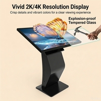 Pantalla Digital Publicitaria Comercial Android 4K de 21.5-85 Pulgadas con Soporte de Pie para Centros Comerciales, Hoteles y Tiendas Minoristas