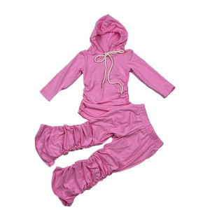 Conjunto de pantalones de algodón apilados para niñas pequeñas, conjunto de chándal de dos piezas para mamá y yo, 40 colores - Product Image 6