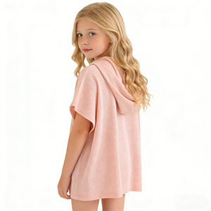 Maillot <span class=keywords><strong>de</strong></span> bain pour filles, couverture <span class=keywords><strong>de</strong></span> plage, poncho en tissu gaufré, couvre-maillot, tricot, smocks à capuche pour enfants, été, plage, piscine - Product Image 5