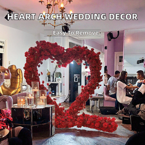 Décoration de Fiançailles et Mariage : Centres de Table en Soie et Plastique avec Roses Rouges, Arches Cœur de 7-8 pieds pour Mariée - Location - Product Image 2