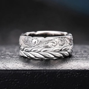 Anello Avvolgente con Foglie di Vite in Stile Europeo, Regalo per Anniversario di Matrimonio, Gioiello Unisex con Texture Vegetale - Product Image 6