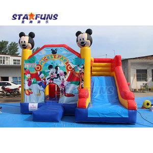 Inflatable Bouncer trượt Mickey Minnie Chuột thư bị trả lại nhà công viên Inflatable nhảy Mickey Minnie Chuột bouncy lâu đài với trượt - Product Image 1