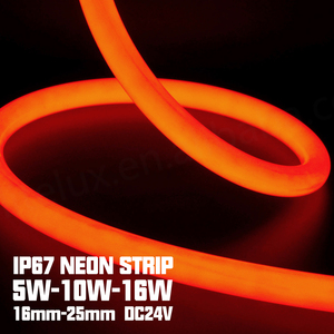 Ruban LED RGB néon flexible 24V IP67, 360 degrés, 16 mm, 25 mm, étanche IP67, pour la décoration de la maison - Product Image 2