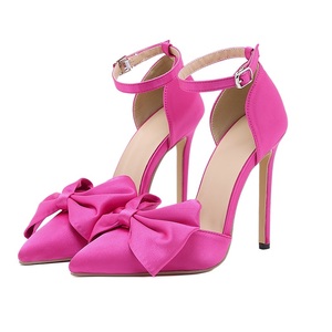 Tacones Altos de Satén Coloridos con Lazo, Cómodos, de 12 cm, Disponibles en Tallas 35-42, Primavera 2023 - Product Image 6