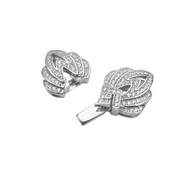 Personnalisé De Luxe Unique Pave Diy En Vrac Fabricant Fermoir Clip De Verrouillage En Argent 925 14mm Charme Bijoux Zircon Fermoirs pour Collier De Perles