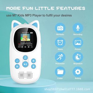 Reproductor de Música MP3/FLAC para Niños con Diseño de Dibujos Animados, Radio FM, Grabadora de Voz, Mini Portátil de 64 GB, Plástico, Batería de Más de 20 Horas, OEM/ODM - Product Image 2