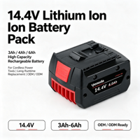 Bor Tanpa Kabel Daya Tinggi 14.4V dengan Baterai Plug-in, Dilengkapi Baterai Lithium-ion Prismatik Berkinerja Tinggi 5Ah