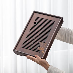 Bamboo <b>Tea</b> Tray Square With Drain For Kung Fu <b>Tea</b> <b>Set</b> Afternoon <b>Tea</b> Use - Product Image 2