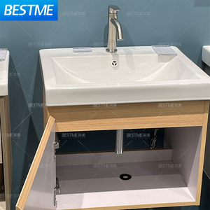 Venta Directa de Fábrica, <span class=keywords><strong>Muebles</strong></span> de <span class=keywords><strong>Baño</strong></span> Modernos y Elegantes de PVC con Aspecto de Madera, Mueble de <span class=keywords><strong>Baño</strong></span> Colgante de Pared con Espejo LED, Lavabo y Mueble para <span class=keywords><strong>Baño</strong></span> - Product Image 5