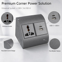 Enchufe de Esquina con USB A+C, Toma de Corriente Oculta para Gabinete de Baño, Espejo, Muebles de Oficina y Escritorio