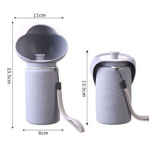 Bouteille d'eau pour animaux de compagnie en silicone anti-fuite, compacte, avec cordon, équipement de randonnée en plein air - Product Image 4