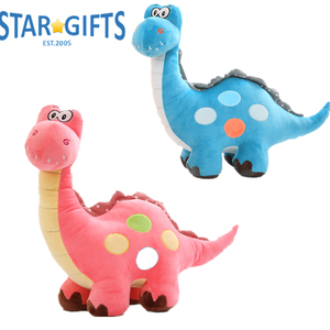 Peluche de Brachiosaurus de Dibujos Animados, Cuerpo Rosa con Espina Dorsal de Puntos, Dinosaurio de Peluche con Manchas Multicolores, Regalo para Todas las Edades - Product Image 3