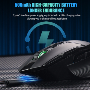 เมาส์ไร้สายเล่นเกมตามหลักสรีรศาสตร์ใหม่ dpi 10200ไฟ LED แบบตั้งโปรแกรมได้เมาส์เล่นเกมขนาด2.4กิกะเฮิร์ตซ์ BT เมาส์อุปกรณ์เสริมสำหรับนักเล่นเกม - Product Image 5