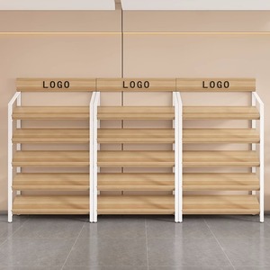 Estantería de góndola de estilo moderno, estantes de góndola individuales de doble cara, estantes de supermercado, estantes de exhibición de <span class=keywords><strong>Metal</strong></span> de madera para supermercado - Product Image 6