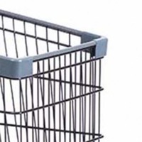 Troli Belanja Supermarket 100L Gaya Eropa, Lipat, Ringan, Tahan Lama, Roda PU 4 Roda, Dorong Manual, Praktis
