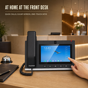 Téléphone IP vidéo SIP HUAZHEN V600P avec écran tactile 7 pouces 1024x600, double Gigabit PoE, caméra H264, conférence 10 voies, IP PBX - Product Image 5