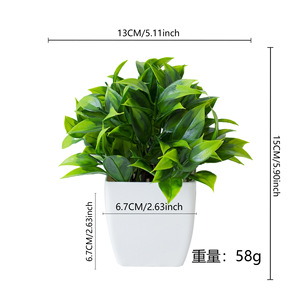 Piante Artificiali <span class=keywords><strong>da</strong></span> Scrivania, Foglie di Teak, Erba in Vaso, Decorazione per Interni ed Esterni, <span class=keywords><strong>Bonsai</strong></span> in Plastica - Product Image 2