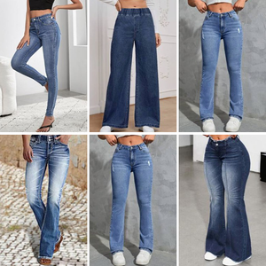 <span class=keywords><strong>Pantaloni</strong></span> Jeans da <span class=keywords><strong>Donna</strong></span> a Gamba Larga Modello Boyfriend con Lavaggio Sbiancato e Vestibilità Ampia - Product Image 2