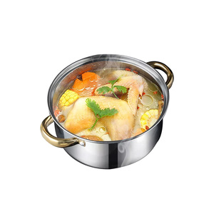 <span class=keywords><strong>New</strong></span> thép không gỉ 12-Piece Pot Set Vàng xử lý Ấm đun nước nồi Set kết hợp nấu ăn chậu thép không gỉ Bộ đồ nấu nướng - Product Image 4