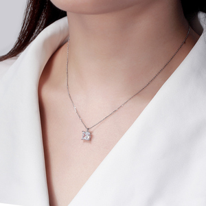 RINNTIN <span class=keywords><strong>APN</strong></span> brillante lujo moda chapado en oro plata esterlina 925 cristal circón geométrico colgante collar para mujer joyería - Product Image 2