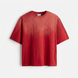 Camiseta Premium con Lavado Degradado para Hombre, Oversize, de Algodón, Estilo Casual Urbano, con Logotipo Personalizado, Lavado Ácido, Efecto Vintage - Product Image 1