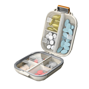Boîte à pilules portable en plastique, organiseur de médicaments sept jours par semaine, compartimenté, conteneur de rangement scellé pour bijoux - Product Image 1