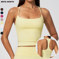 Débardeur de sport grande taille pour femme, col carré, dos nageur, coussinets amovibles, respirant, maintien élevé, coupe ajustée