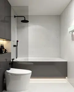 Tela de chuveiro delicada 60*140cm, partição para banheiro, 6mm de vidro temperado com canal de parede inoxidável fixo