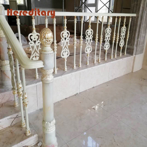 Lan can cầu thang mạ vàng trắng và thiết kế lan can ban công bằng nhôm đúc cho biệt thự nhà kiểu Pháp - Product Image 5