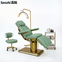 Nouveau design de lit de beauté électrique à 3 moteurs, lit pour extensions de cils, lit de salon de beauté, lit de tatouage, lit facial, lit de massage réglable, lits pour extensions de cils