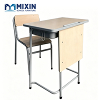 Chaise de bureau en bois pour étudiant et mobilier de salle de formation, table et chaise individuelles pour école, taille personnalisable, ensembles table et chaise pour école