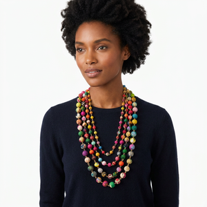 Multilayer Best Style High Quality Glass Beads Antique Ethnic Necklace for Women <b>Choker</b> Beads Handmade Bohemian Necklace at Best - Product Image 2