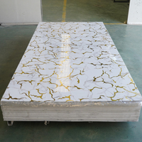 Panneau mural moderne en PVC avec impression en 3D en marbre UV Panneaux en plastique de 3mm d'épaisseur pour la décoration intérieure du salon et des hôtels