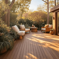 Revêtement de terrasse extérieur en WPC durable pour bâtiments commerciaux, cour extérieure, anti-abrasion, facile d'entretien, carrelage en bois-plastique
