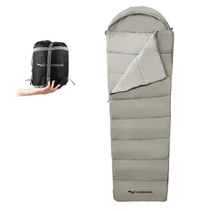 KingGear-SACO DE dormir ligero para acampar al aire libre, senderismo, invierno, impermeable, saco de dormir con capucha