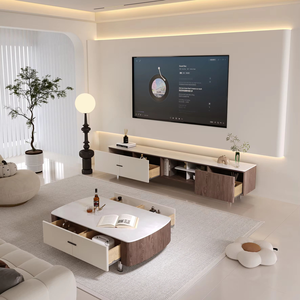 Tavolino da Caffè Moderno Minimalista di Alta Gamma, Piccolo, per Soggiorno, con Struttura in Legno Durevole, Design Italiano di Lusso, con Vano Portaoggetti e Supporto TV - Product Image 3