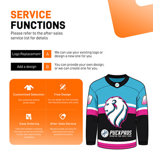 Maglie <span class=keywords><strong>Hockey</strong></span> su misura OEM professionale <span class=keywords><strong>Hockey</strong></span> su ghiaccio uniforme con ricamo e stampa disegno di sublimazione per il giocatore di squadra usura - Product Image 4