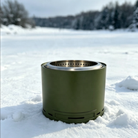 Brasero portable sans fumée de 19 pouces avec revêtement en acier inoxydable 304, poêle de camping haut de gamme