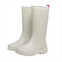 Bottes de pluie unisexes élégantes en PVC blanc, avec doublure en mesh et imperméables