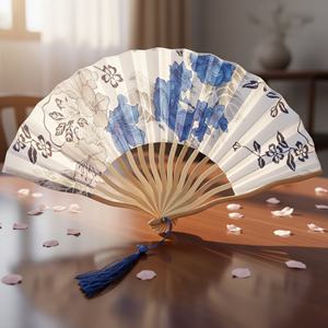 Abanicos de Baile Plegables de Bambú Pintados a Mano, Ecológicos, Duraderos, Tradicionales, Publicitarios, Portátiles, de Alta Calidad, Personalizados al por Mayor - Product Image 6